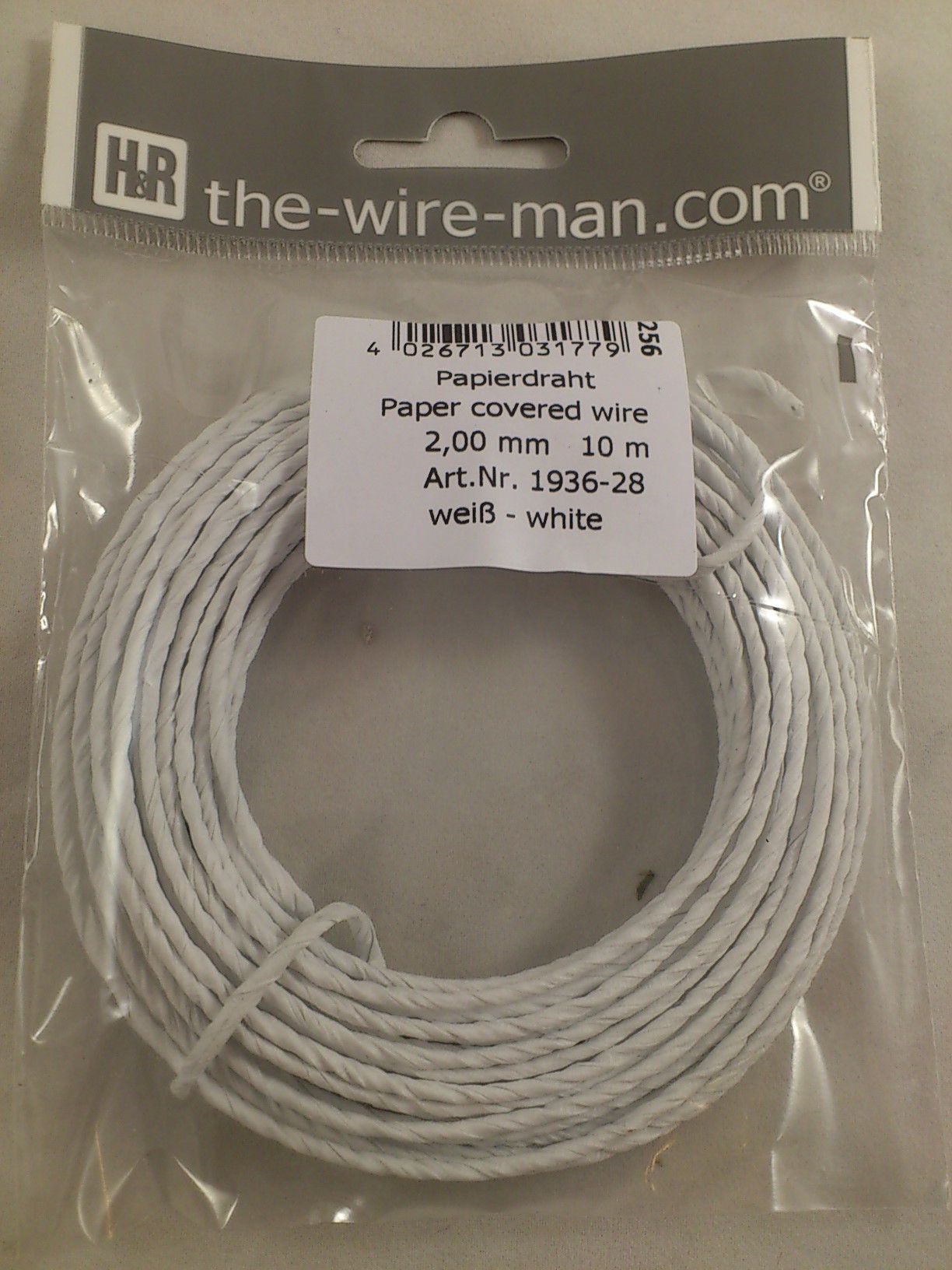 Paper wire 10 m. white